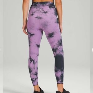 Lululemon Power Thru High-Rise Tight 25” Over Tie Dye Wisteria Purple Graphite 8